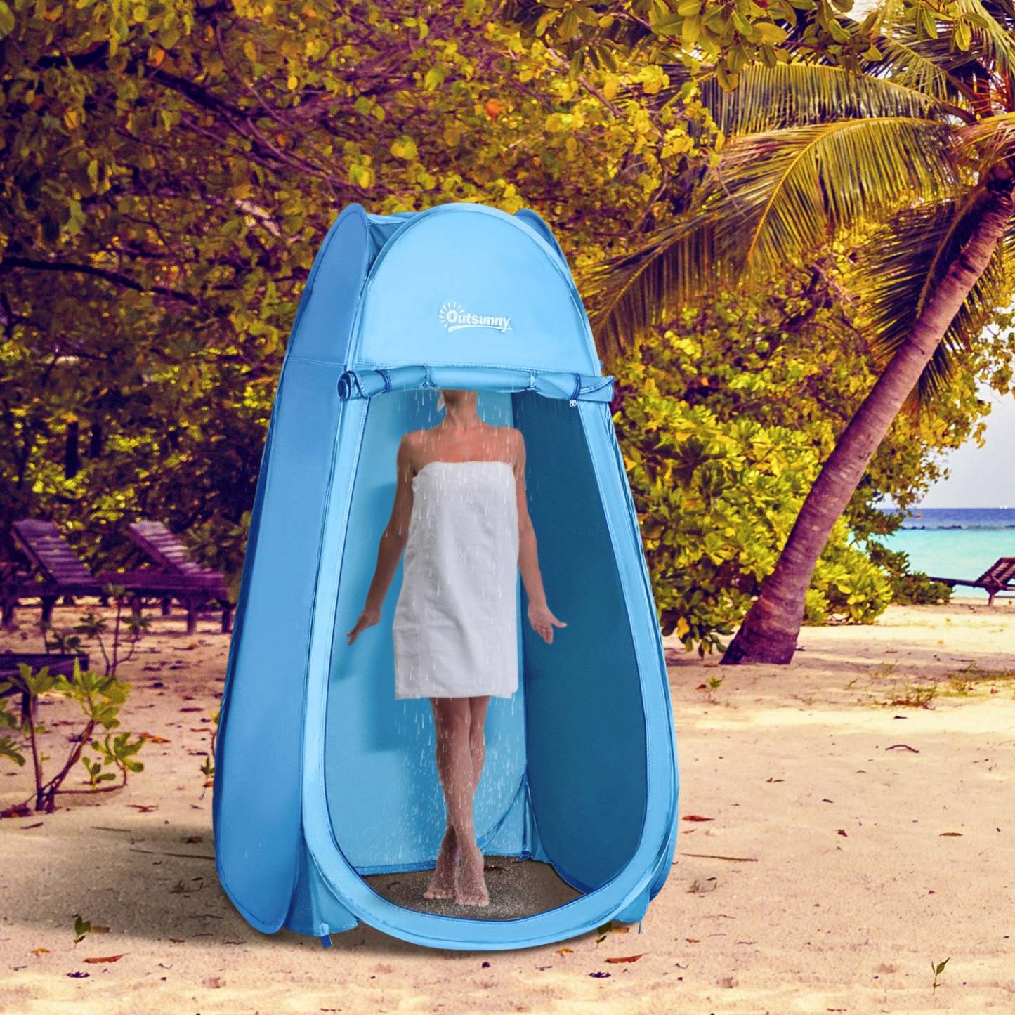Outsunny Tente De Douche Pop Up Portable Vestiaire Intimité Abri Tentes Pour Camping En Plein Air