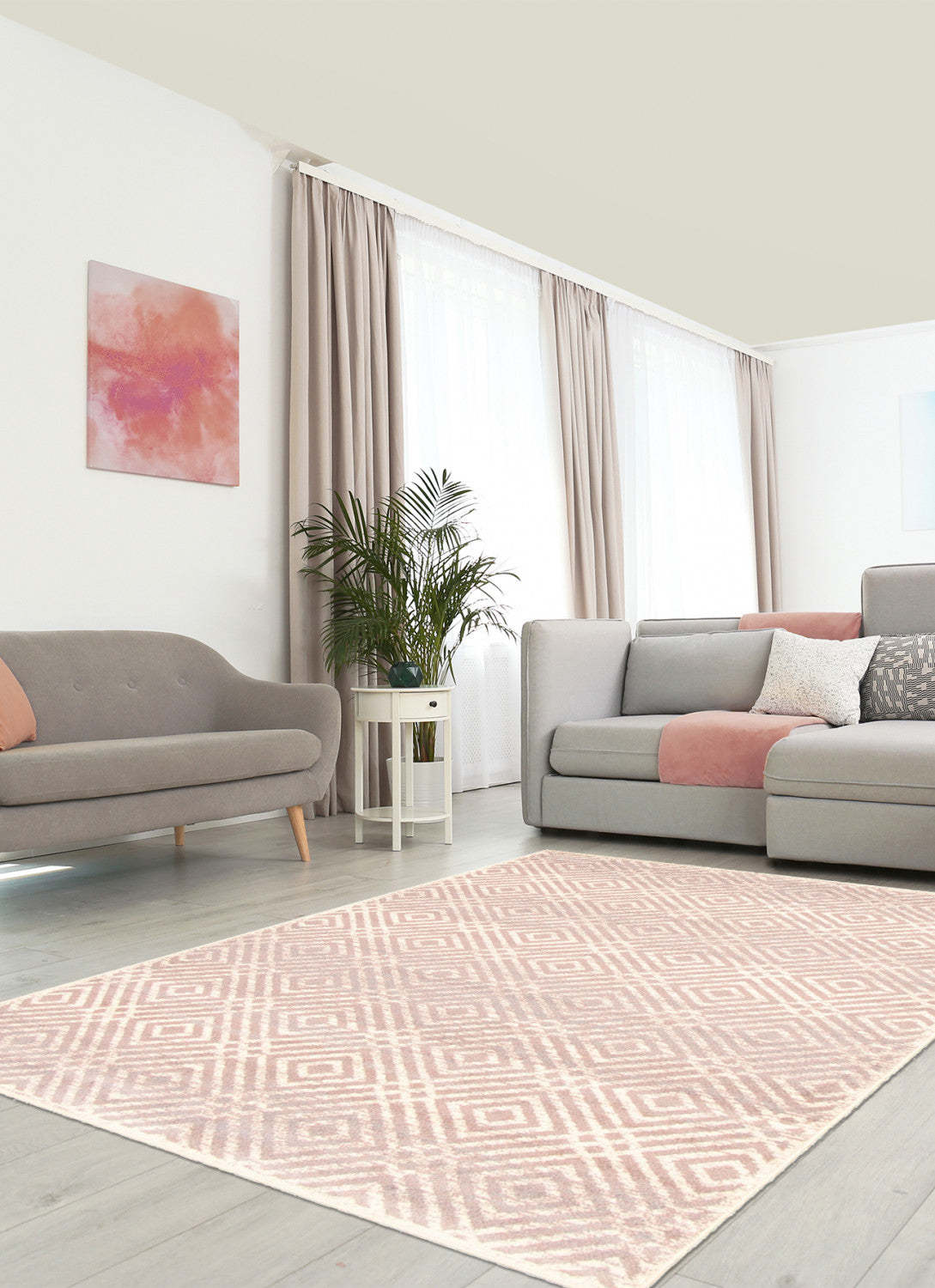 Electra Silver-Rose Area Rug - 5'3 x 7'3|Carpette Electra argent-rose - 5 pi 3 po x 7 pi 3 po| D2BDD69Q