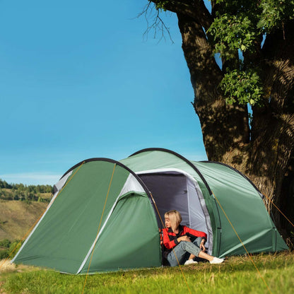 Outsunny Tente De Camping Dome Avec Vestibule Pour 2-3 Personnes Avec Écran Résistant Aux Intempéries
