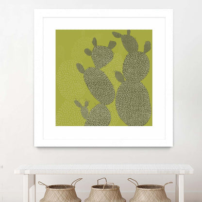 Opuntia Ii Matted and Framed White 30x30 Wall Art|Œuvre d'art murale encadrée blanche et mate « Opuntia Ii » 30 x 30