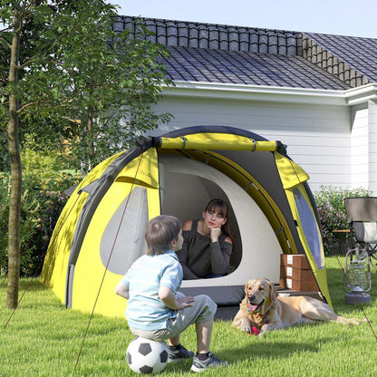Outsunny Tente de Camping 3-4 Personnes, Tente Dôme Facile à Installer avec Porche