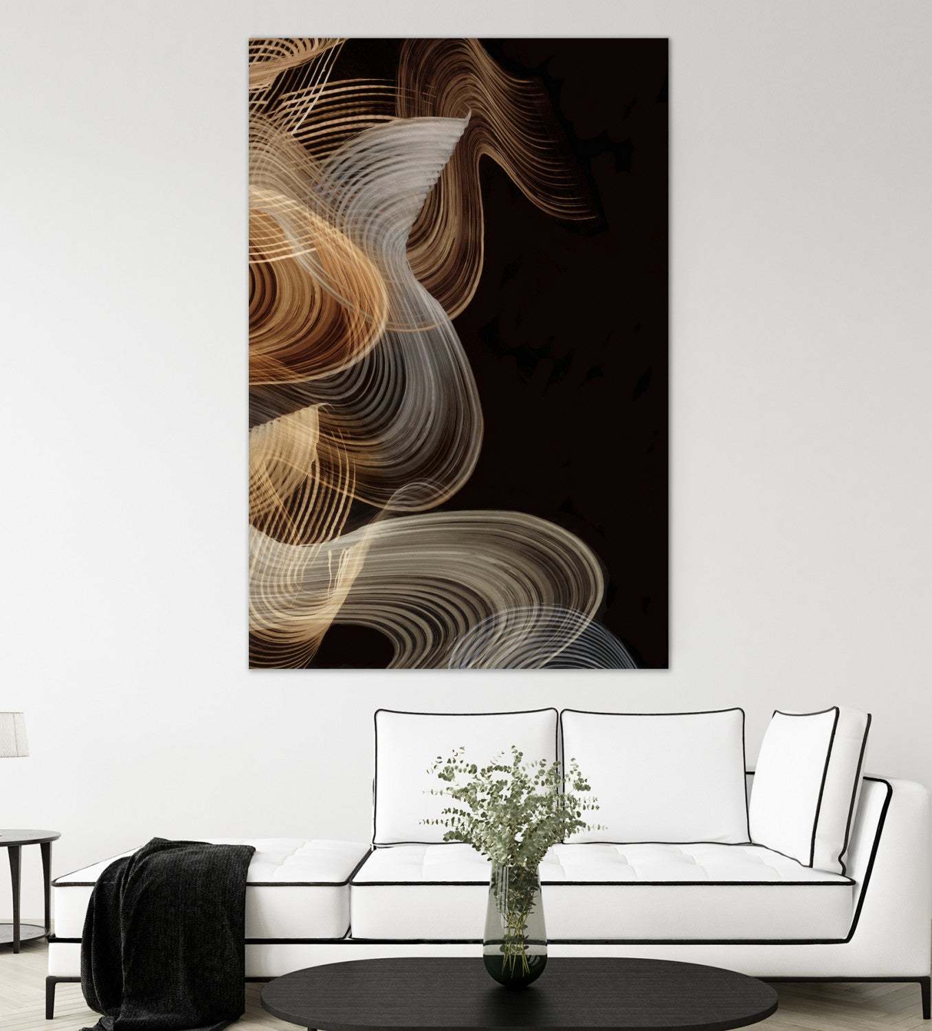 Œuvre d'art murale géante « Smokey Lines » 84 x 54