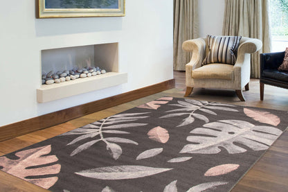 Palta Anthracite-Rose Area Rug - 3'11 x 5'7|Carpette Palta anthracite-rose - 3'11 x 5'7| D2AZGK7G