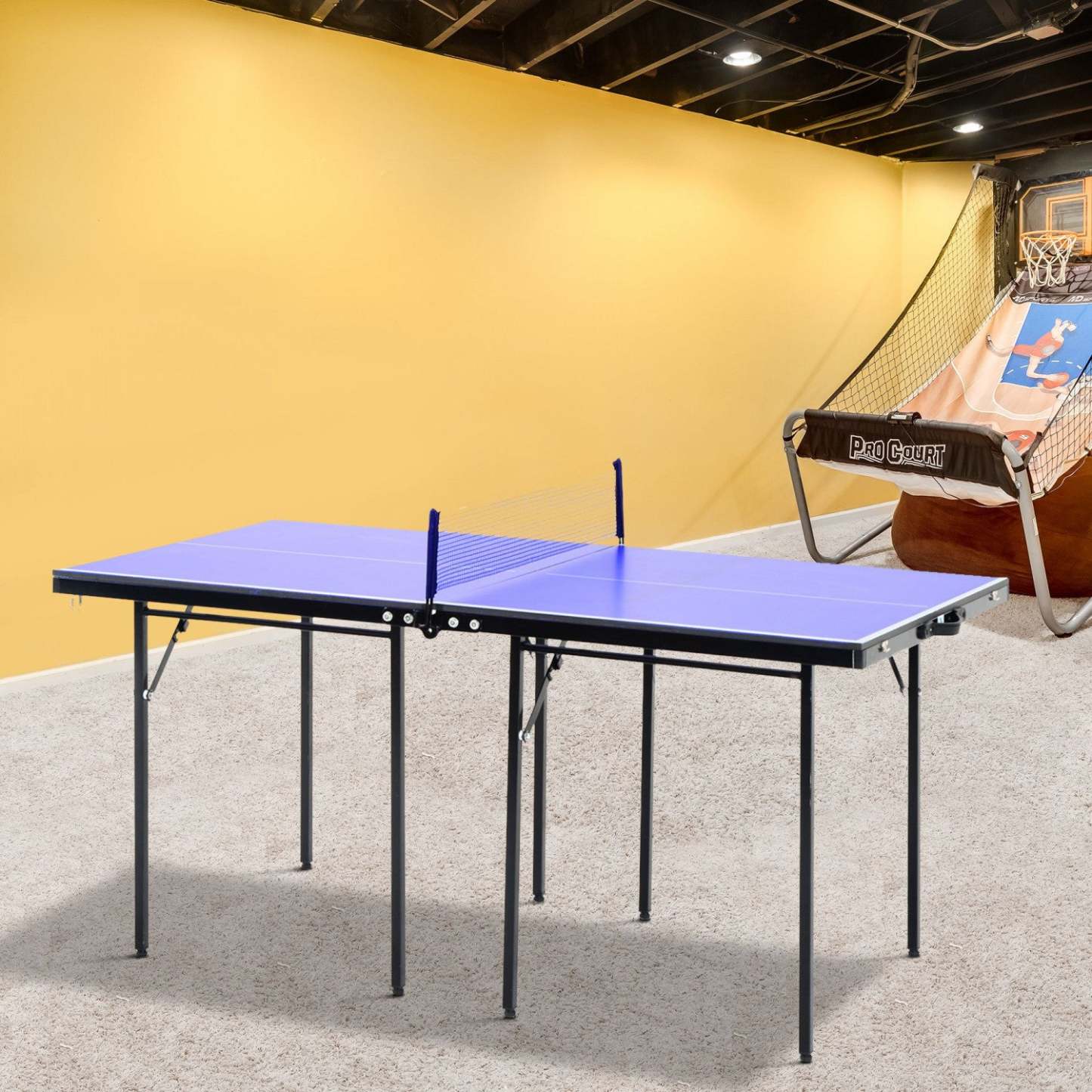Table de ping-pong pliante Soozier, table de tennis de table portable avec poignées