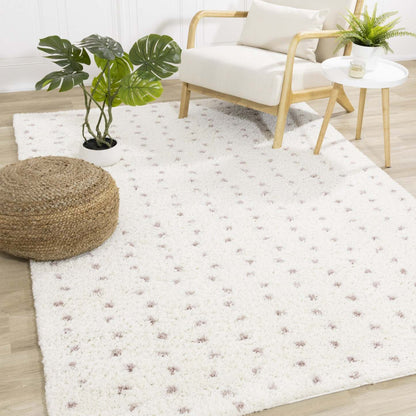 Carpette douce Taylor à motif de pois - 7 pi 10 po x 10 pi 6 po