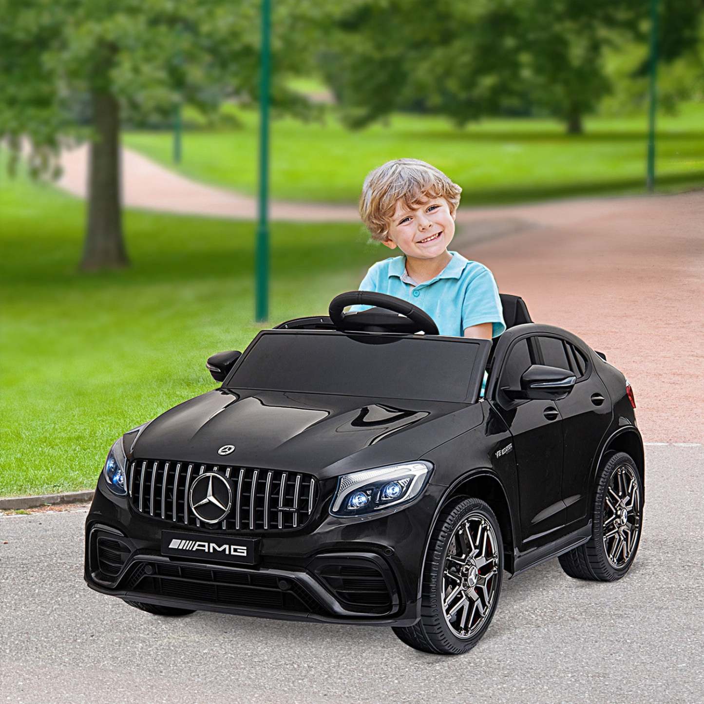 Voiture Électrique Pour Enfants Aosom Officiellement Licenciée 12v Voiture À Piles Jouet Parfait Cadeau Avec Re|Voiture Jouet Pour Enfants Aosom 12v Avec Télécommande, Coupé Mercedes Benz Amg Glc63s, 2 Vitesses,