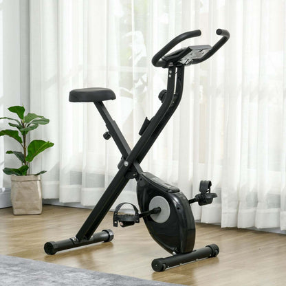 Soozier Velo D'exercice Pliable Avec Résistance Magnétique A 8 Niveaux, Noir