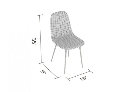 Chaise de salle à manger avec siège en tissu gris et base robuste en métal noir | Chaise de salle à manger avec siège en tissu gris et base robuste en métal noir