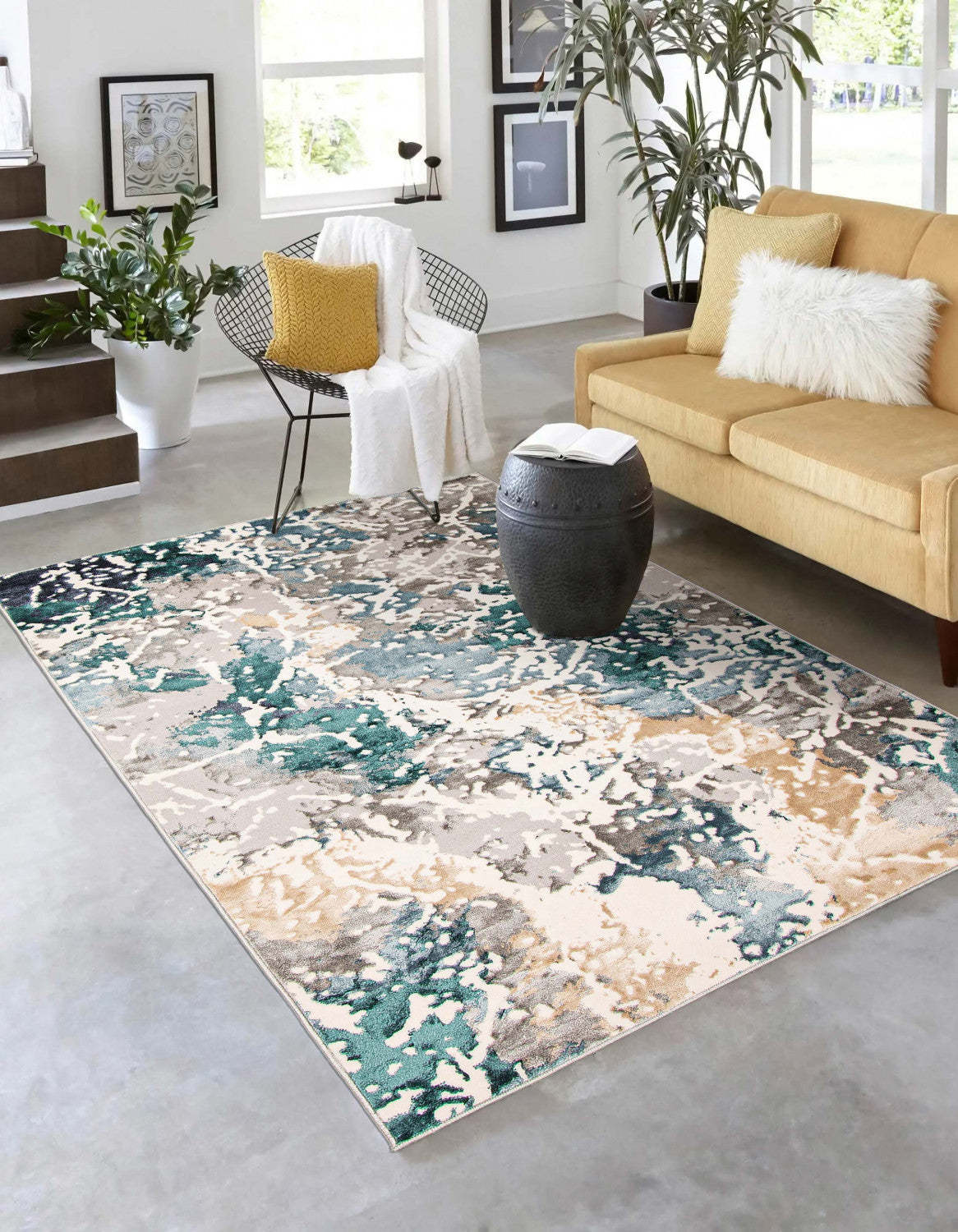 Aura Teal Area Rug - 5'0 x 8'0|Tapis Aura bleu sarcelle - 5 pi 0 po x 8 pi 0 po