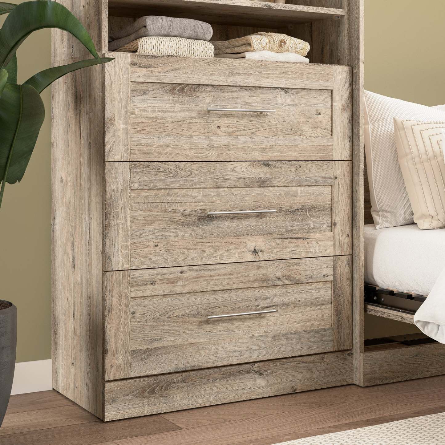 Bestar Pur 3 Drawer Set for 36 W Closet Organizer - Rustic Brown|Ensemble de 3 tiroirs Pur de Bestar pour organisateur de garde-robe de 36 po (L) - brun rustique