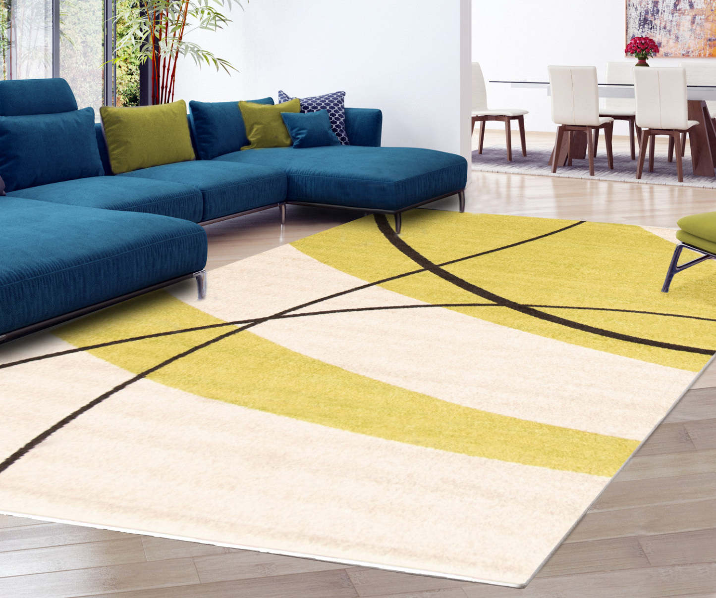 Carson Cream-Green Area Rug - 3'11 x 5'7|Carpette Carson crème-verte - 3 pi 11 po x 5 pi 7 po| D2AHPPQR