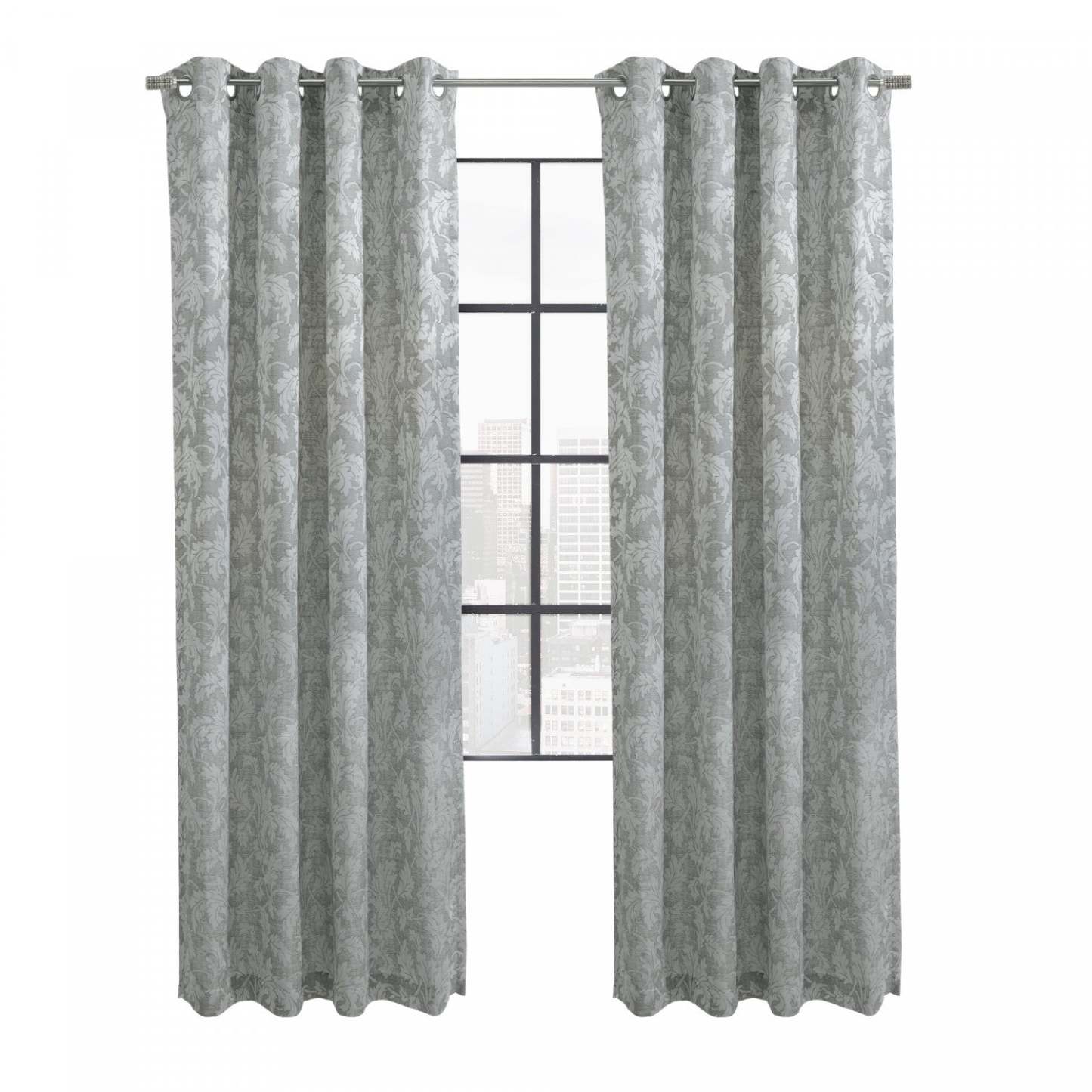 Habitat Valencia Grey Light Filtering Grommet Curtain Panel - 52 x 95|Panneau de rideau filtrant la lumière à œillets Valence gris d'Habitat - 52 x 95
