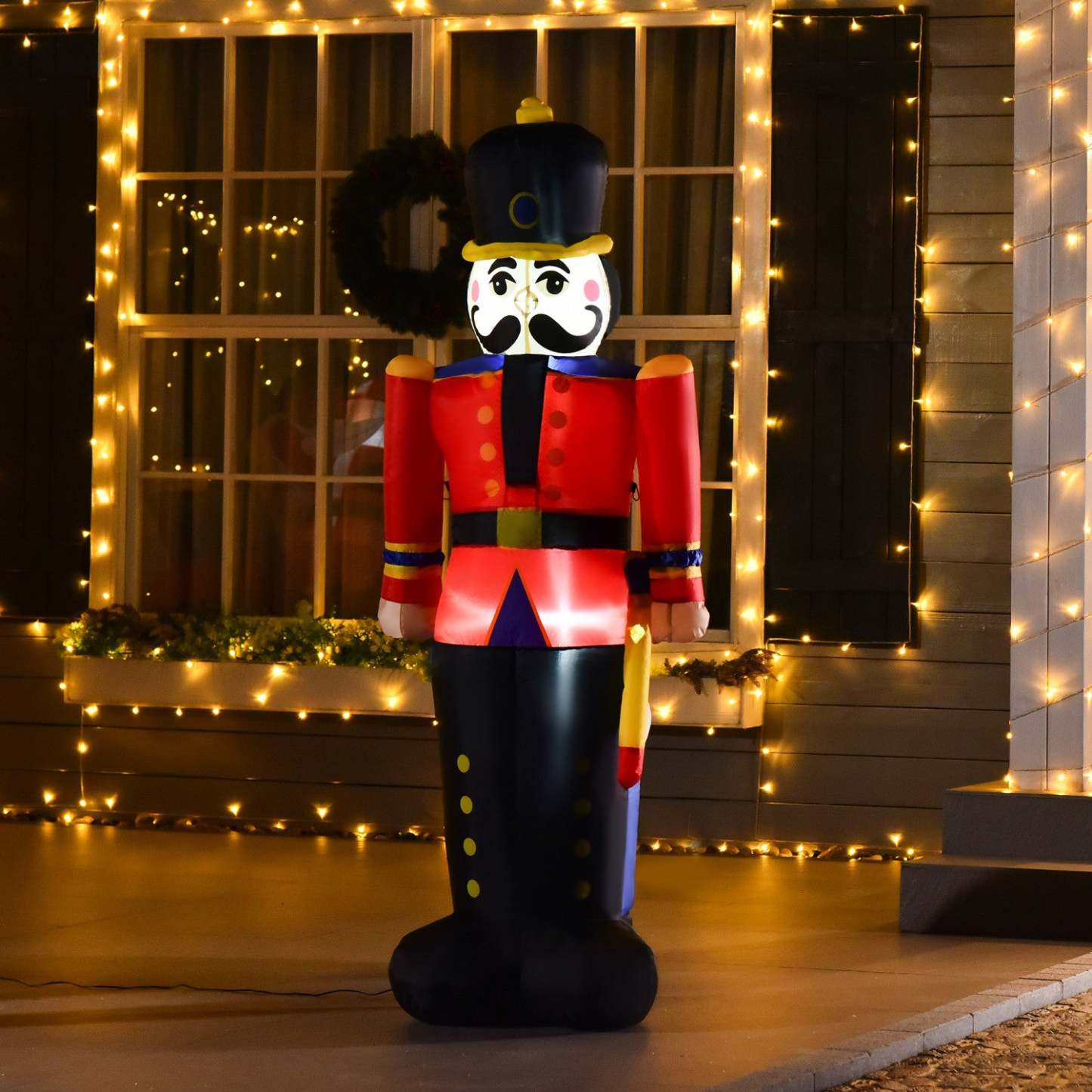 Homcom 6ft Casse-Noisette Toy Soldier Gonflable Décoration de Noël|Homcom Casse-noisette de Noël gonflable