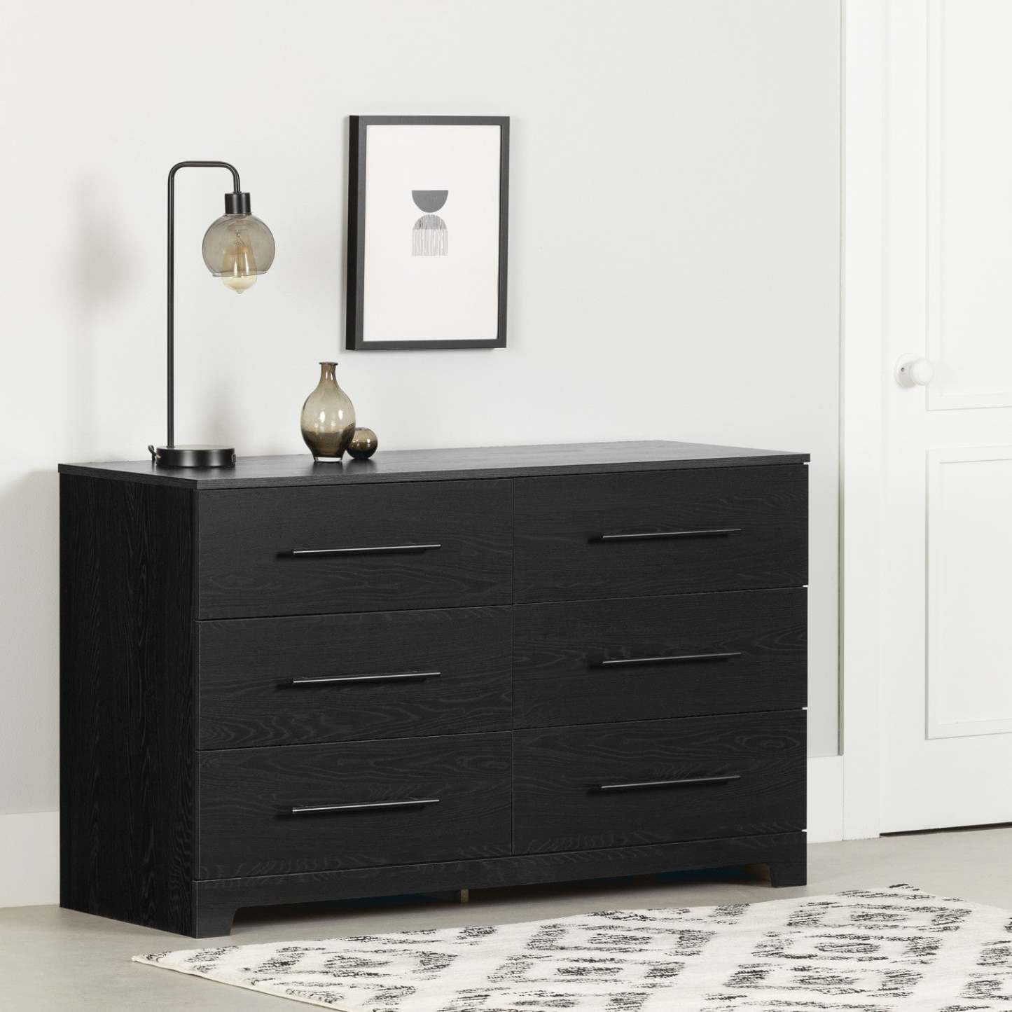 Commode Primo 6 tiroirs - Chêne Noir|Commode Primo à 6 tiroirs - chêne noir