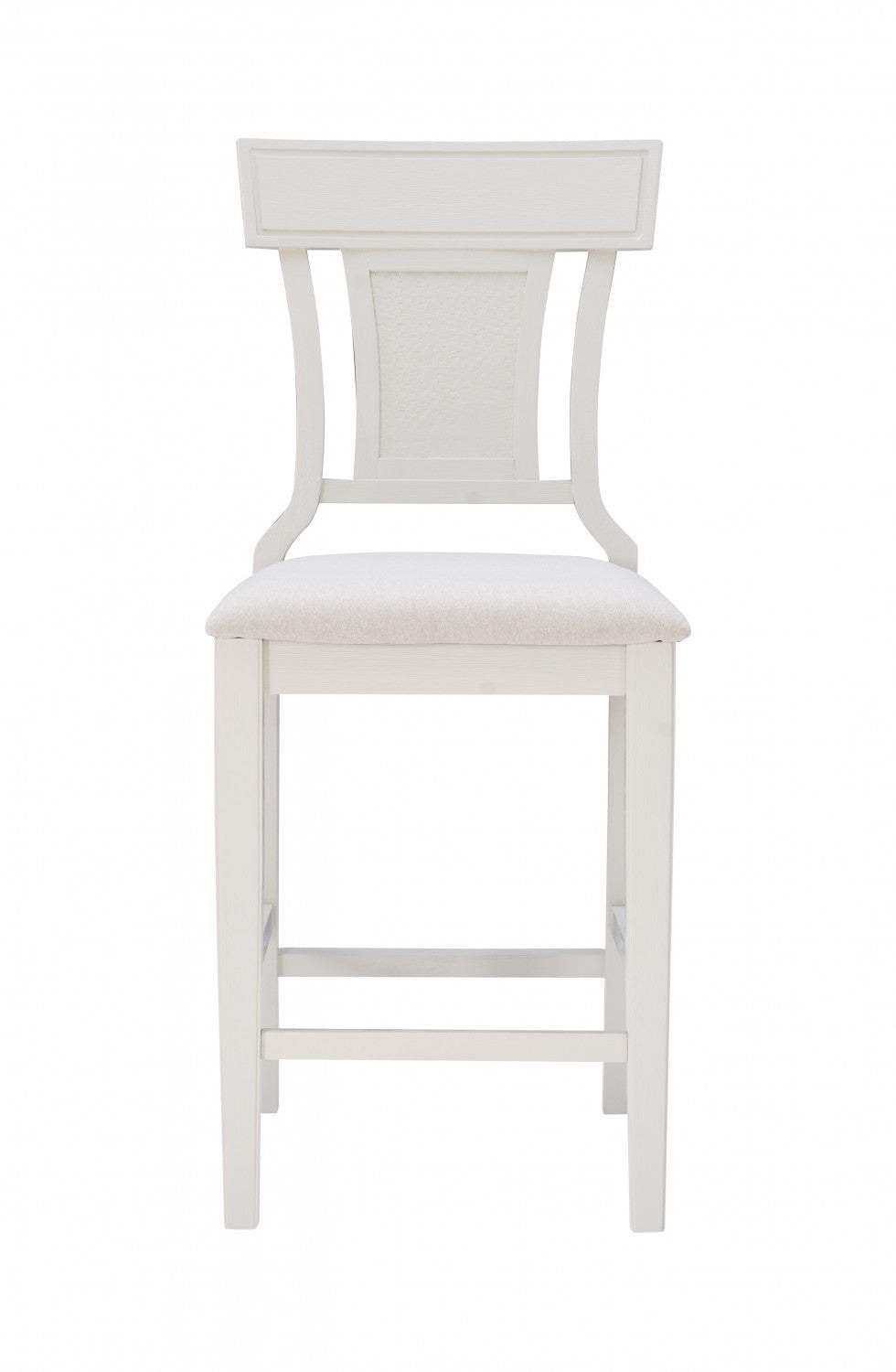 Tabouret Rylan de hauteur comptoir en tissu - blanc