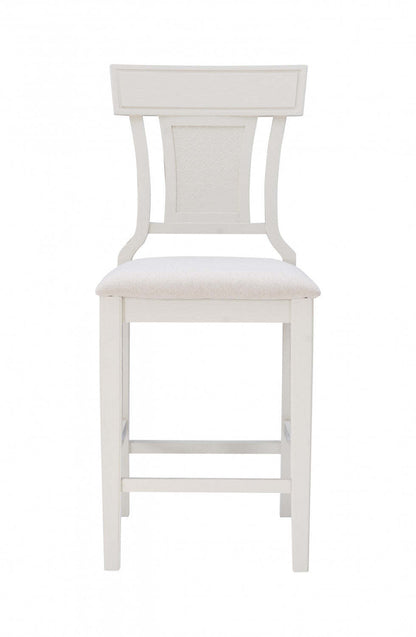 Tabouret Rylan de hauteur comptoir en tissu - blanc