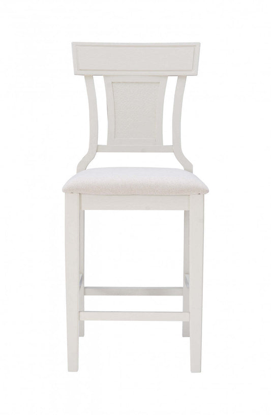 Tabouret Rylan de hauteur comptoir en tissu - blanc