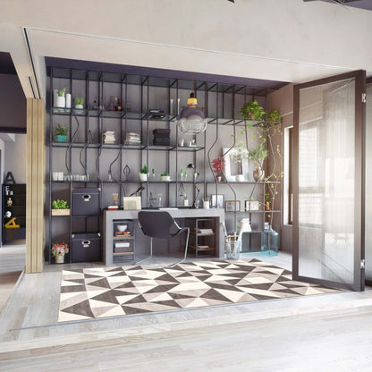 Nuria grise 3 pi 11 po x 5 pi 7 po|Carpette Nuria Grey 3'11 x 5'7|D86FIBBI