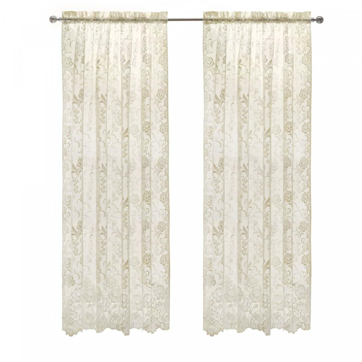 Habitat Limoges Ivoire Sheer Rod Pocket Curtain Panel - 55 x 84|Panneau de rideau transparent passe-tringle Limoges ivoire d'Habitat - 55 x 84