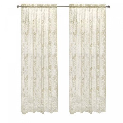 Habitat Limoges Ivoire Sheer Rod Pocket Curtain Panel - 55 x 84|Panneau de rideau transparent passe-tringle Limoges ivoire d'Habitat - 55 x 84