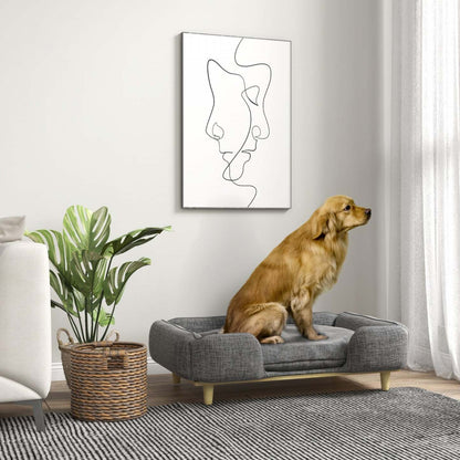 Pawhut Canapé surélevé pour chien de grande taille, canapé amovible et lavable pour animal de compagnie.