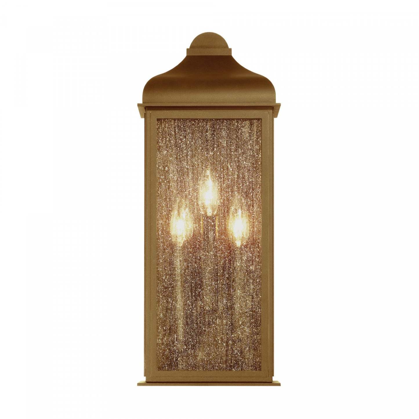 Madrid 3 Light Outdoor Wall Sconce, Weathered Brass Lamp | Applique Murale D’exterieur Madrid A 3 lampes, Laiton Vieilli