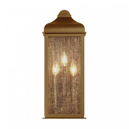 Madrid 3 Light Outdoor Wall Sconce, Weathered Brass Lamp | Applique Murale D’exterieur Madrid A 3 lampes, Laiton Vieilli