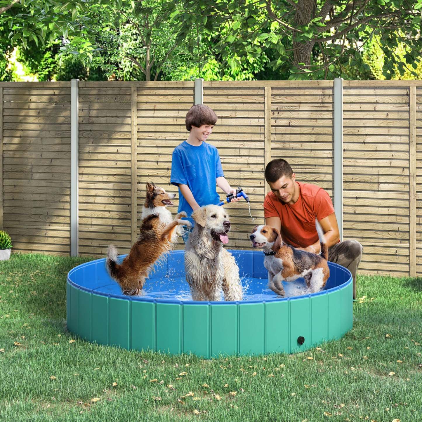 Pawhut Φ63 Piscine Pliable Pour Chien Pour Grands Chiens, Piscine Portable Pour Animaux De Compagnie, Piscine Pour Chiots Intérieure/Extérieure | Pawhut Piscine De Bain Pour Chien En PVC Pliable Portable Pour Enfants Pour Animaux De Compagnie, Ba