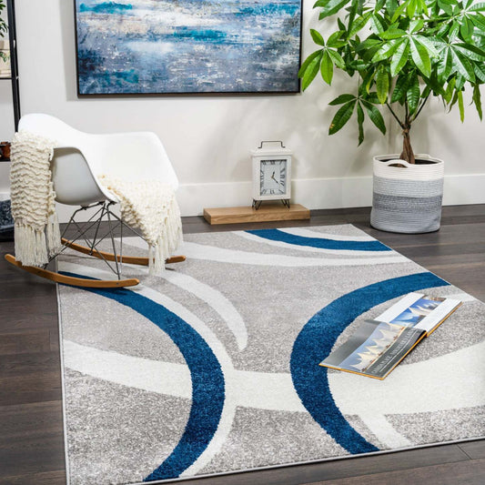 Tapis Roma Crescent bleu marine 8 x 11 | D80GLX1A