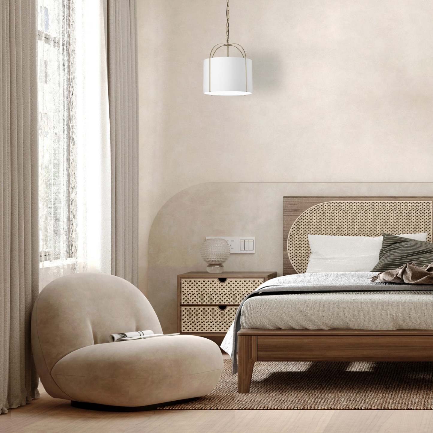 Dainolite Quincy 1 Light Pendant Gold White Shade Lamp|Luminaire suspendu Quincy de Dainolite avec abat-jour blanc, fini doré et 1 ampoule