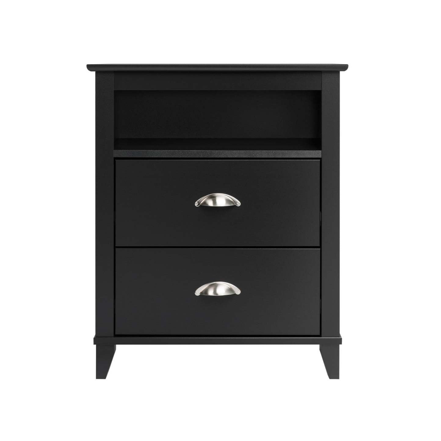 Yaletown 2-Drawer Tall Nightstand - Black|Table de nuit haute Yaletown à 2 tiroirs - noire