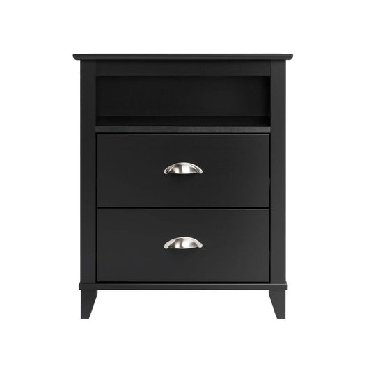 Yaletown 2-Drawer Tall Nightstand - Black|Table de nuit haute Yaletown à 2 tiroirs - noire