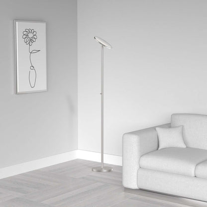 Dainolite LED Torchier Lampadaire Satin Nickel Finish|Lampe à pied torchère de Dainolite avec fini nickel satiné et ampoule à DEL