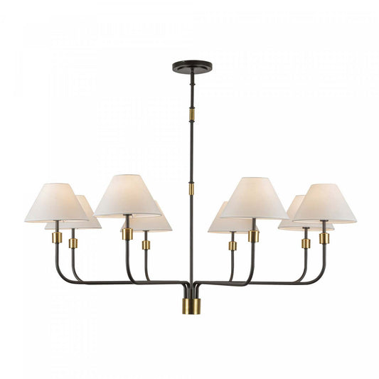 Providence 8 Light Chandelier, Black, Brushed Brass Lamp | Lustre A 8 lampes Providence, Noir, Laiton Brosse