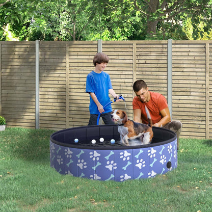 Pawhut Piscine Pliable pour Chien Portable, Baignoire pour Chiens Exterieure/Interieure avec Antidérapant