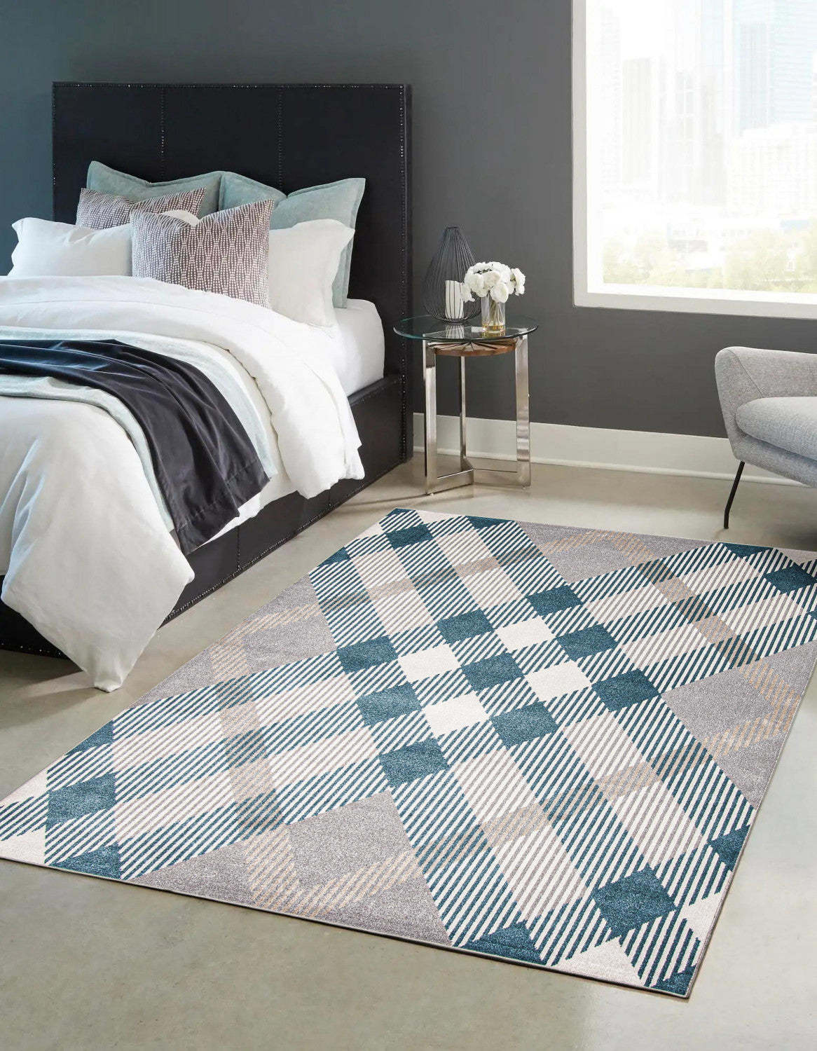 Kors Grey Machine Washable Area Rug - 5'0 x 7'0|Carpette Kors grise lavable à la machine - 5'0 x 7'0|D86FF8RE