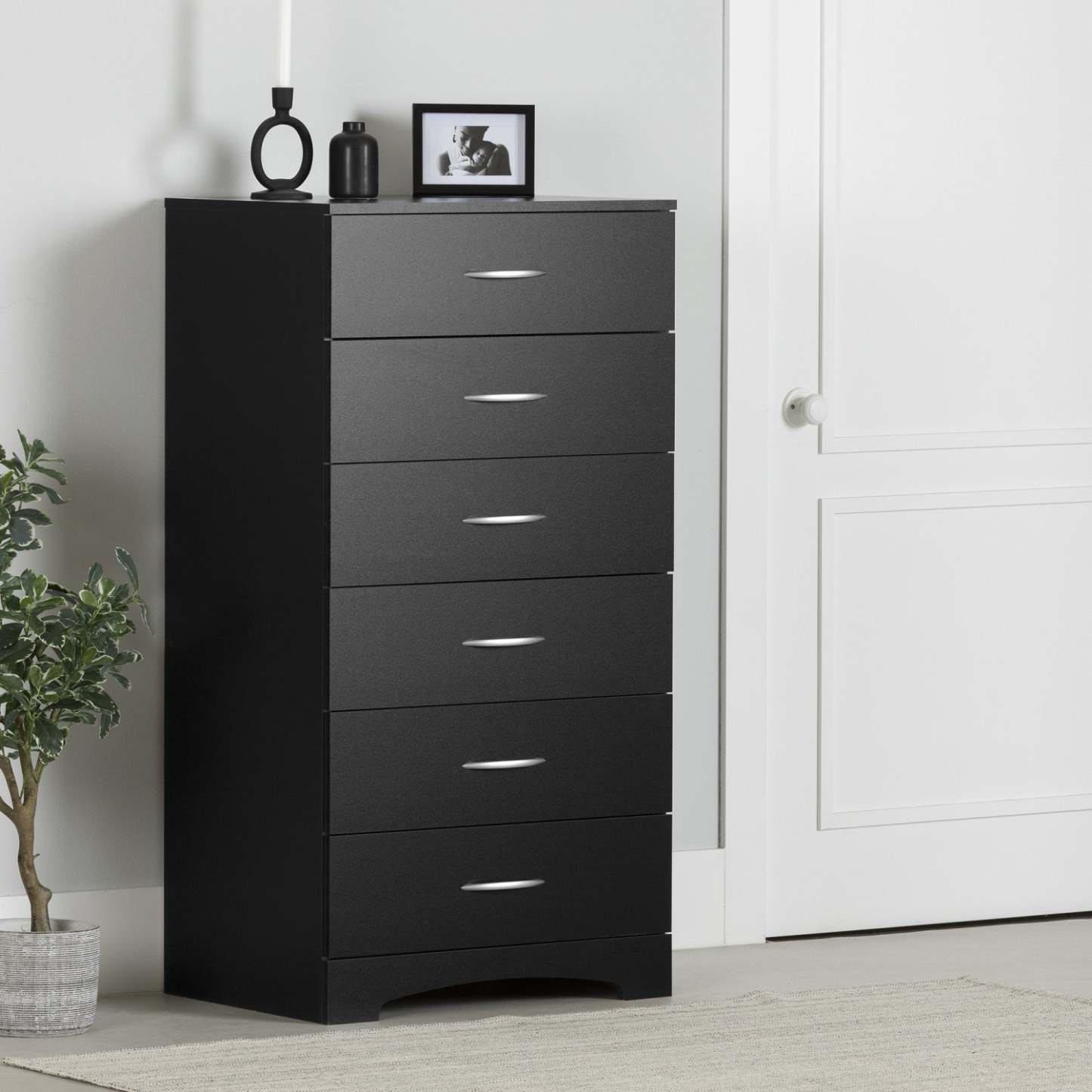 Commode 6 tiroirs Step One - Noir pur | Commode 6 tiroirs Step One - Noir uni