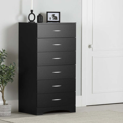 Commode 6 tiroirs Step One - Noir pur | Commode 6 tiroirs Step One - Noir uni