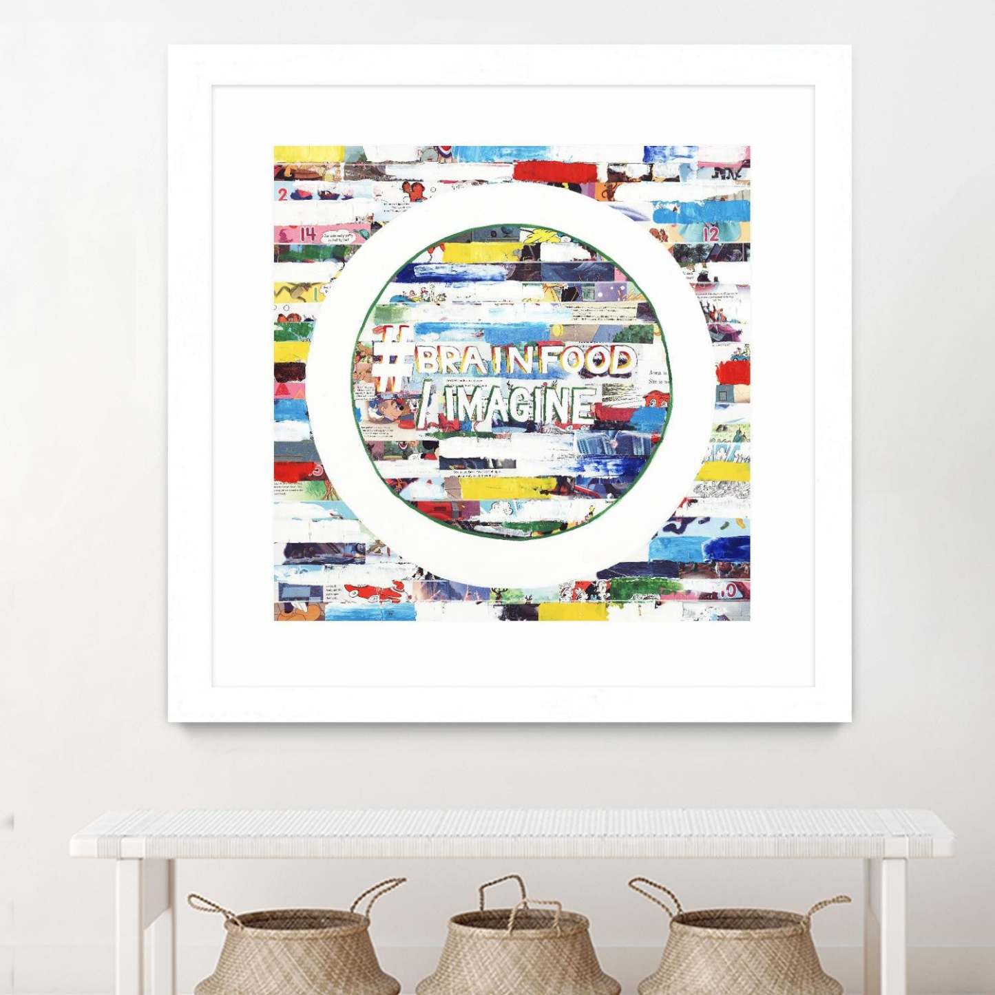 Smoke Circus Iv Matted and Framed White 30x30 Wall Art|Œuvre d'art murale encadrée blanche et mate « Smoke Circus Iv » 30 x 30