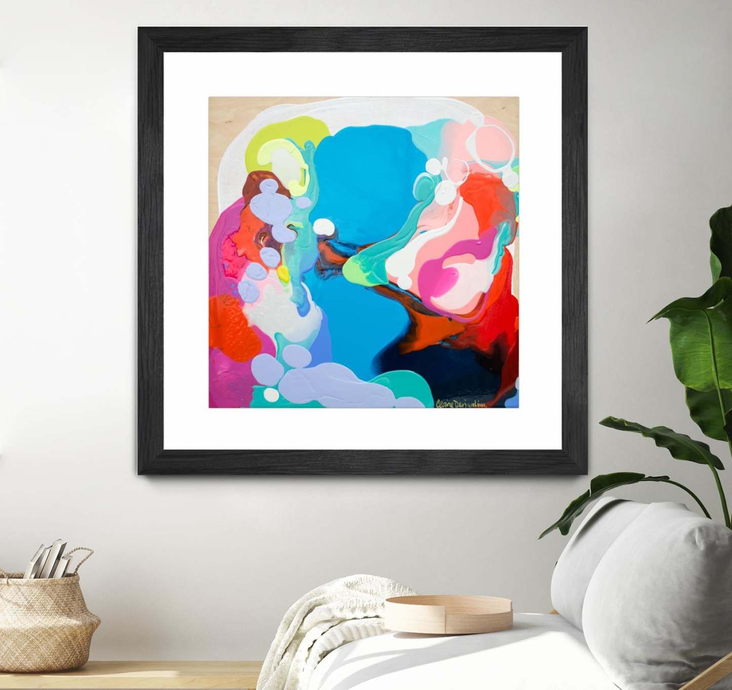 Œuvre d’art murale encadrée noire et mate « Traveling Back In Time » 30 x 30