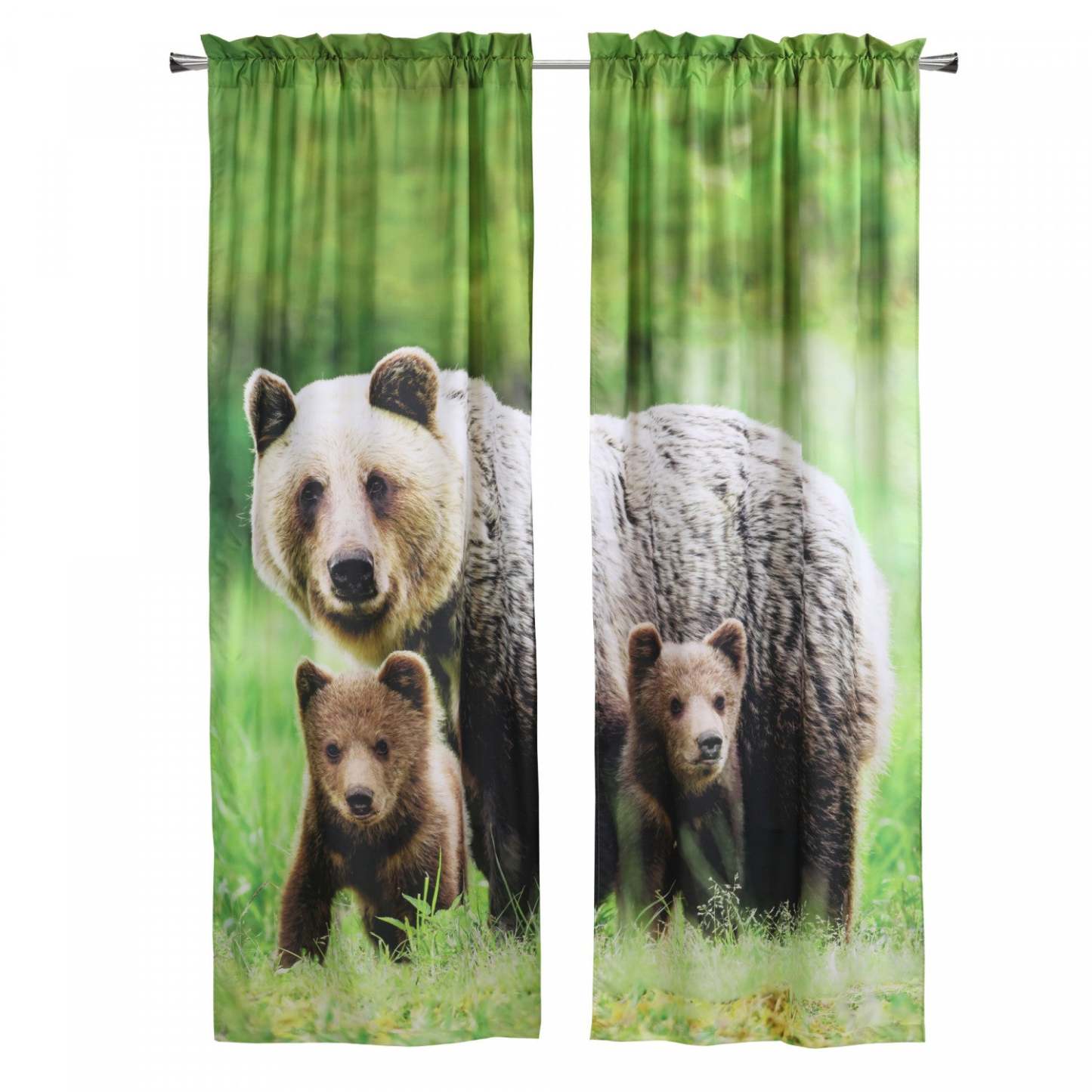 Habitat Bears Light Filtering Pole Top Curtain Panel Paire - 37 x 84|Paire de panneaux de rideau filtrant la lumière passe-tringle Ours d'Habitat - 37 x 84