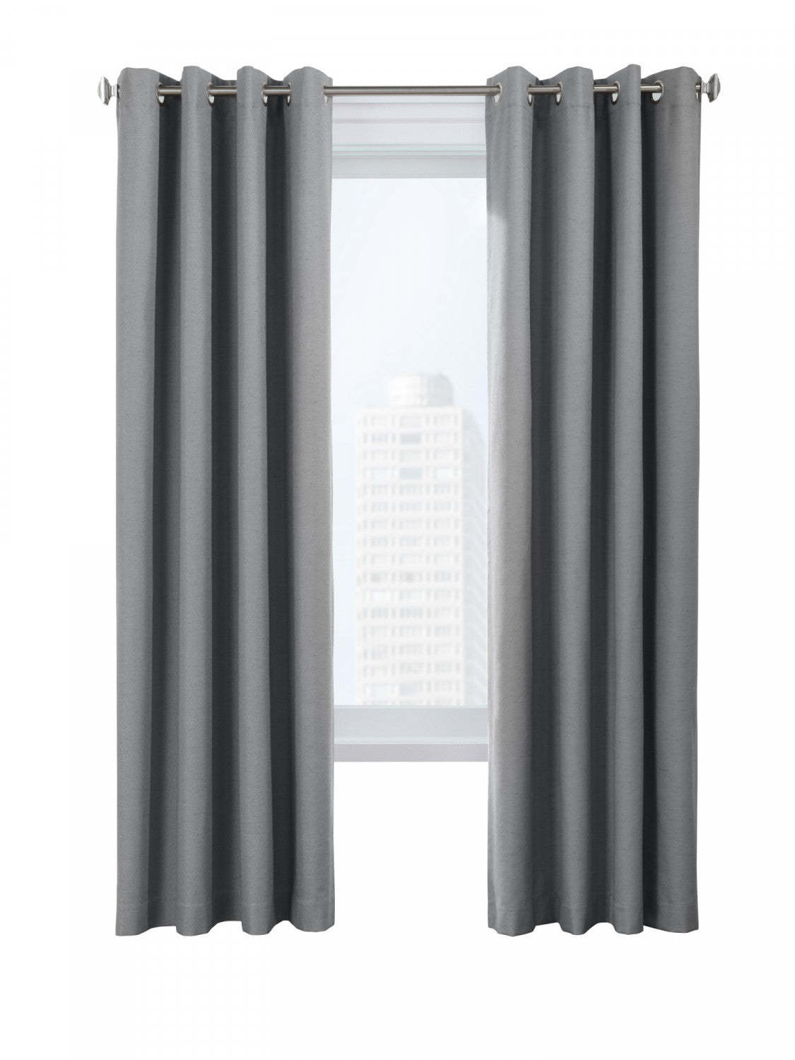Thermaplus Suprema Charcoal Blackout Grommet Curtain Panel - 52 x 84|Panneau de rideau occultant à œillets Suprema noir charbon de Thermaplus - 52 x 84