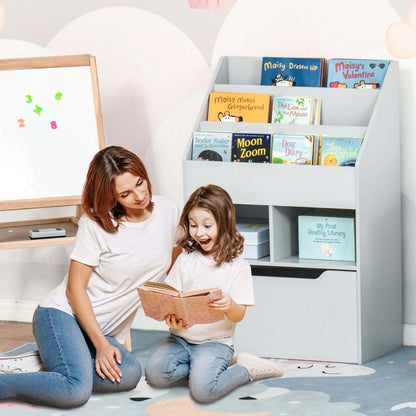 Homcom Bibliothèque Pour Enfants Multi-étagères Organisateur Avec Tiroir De Rangement Pour Les Livres Pour Coin Lecture, Clas|Homcom Bibliothèque Pour Enfants Avec Tiroir De Rangement Pour Les Livres Dans La Chambre Ou La Salle