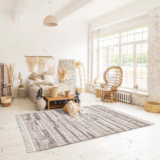 Tapis d'aire Vera Aztec ivoire/gris - 5'2 x 7'5| Carpette Vera Aztèque ivoiregrise - 5 pi 2 po x 7 pi 5 po|D86FZV5Z