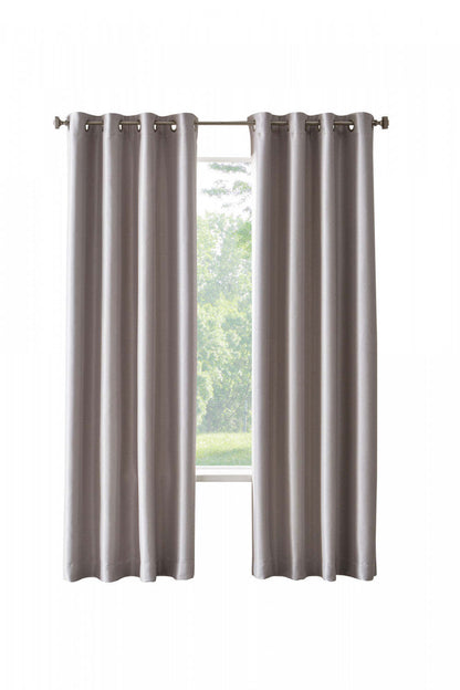 Thermalogic Antique Silver Pearl Satin Room Darkening Grommet Curtain Panel - 52 x 84|Panneau de rideau assombrissant à œillets Antique en satin perle argentée de Thermalogic - 52 x 84