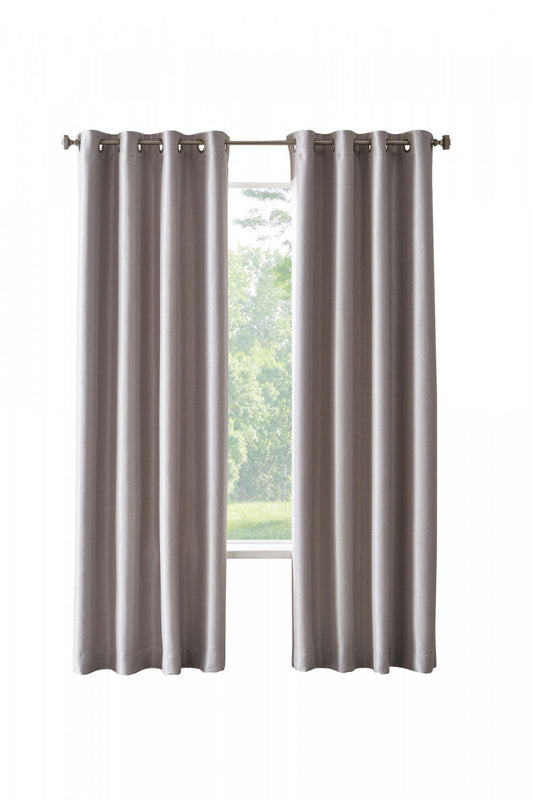Thermalogic Antique Silver Pearl Satin Room Darkening Grommet Curtain Panel - 52 x 84|Panneau de rideau assombrissant à œillets Antique en satin perle argentée de Thermalogic - 52 x 84