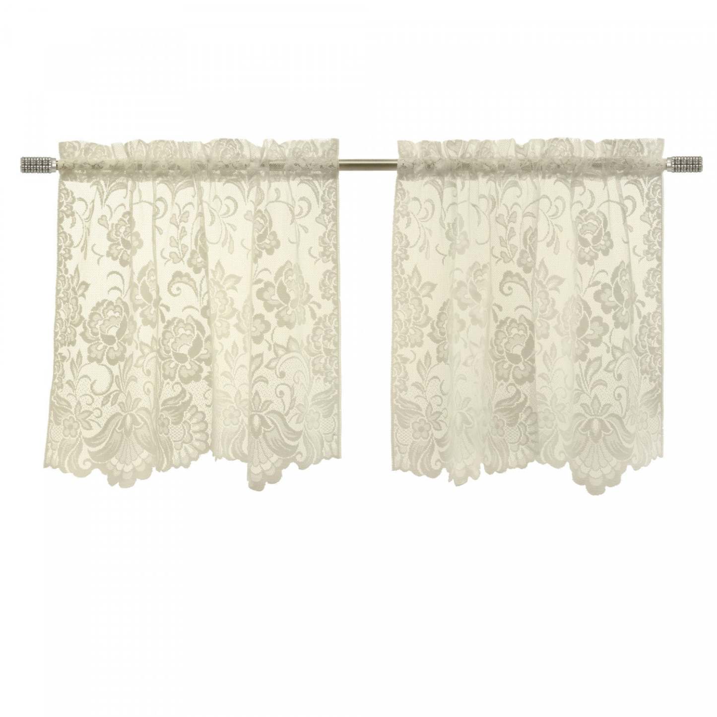Habitat Limoges Ivoire Sheer Rod Pocket Curtain Tiers - 55 x 24|Brise-bise transparent passe-tringle Limoges ivoire d'Habitat - 55 x 24
