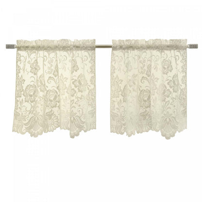 Habitat Limoges Ivoire Sheer Rod Pocket Curtain Tiers - 55 x 36|Brise-bise transparent passe-tringle Limoges ivoire d'Habitat - 55 x 36