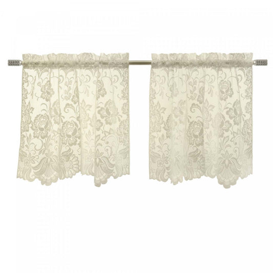 Habitat Limoges Ivoire Sheer Rod Pocket Curtain Tiers - 55 x 36|Brise-bise transparent passe-tringle Limoges ivoire d'Habitat - 55 x 36