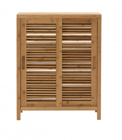 Bracken Bamboo 2-Door Floor Accent Cabinet - Naturel|Armoire décorative Bracken en bambou à 2 portes - naturelle